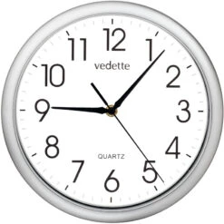 Pendule Murale Ronde Silencieuse Grise