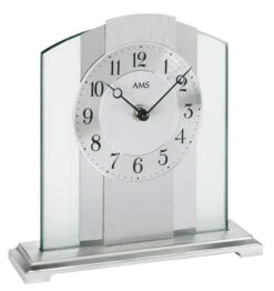 AMS Pendule à Poser Moderne En Verre Et Aluminium