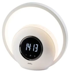 AMS Radio Réveil Digital Blanc Avec Lumière