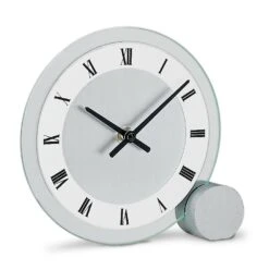 AMS Pendule à Poser Moderne Cadran Verre