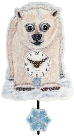 Coucou Pour Enfant Ours Blanc Yeux Mobiles