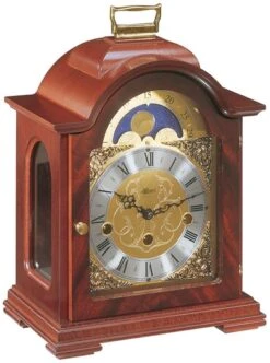 Pendule à Poser Mécanique Phase De Lune En Acajou