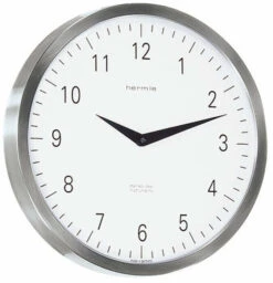 Pendule Murale En Inox Avec Verre Bombé