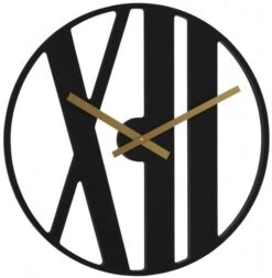 Horloge Murale Moderne Noire Et Dorée Grand Diamètre 50 Ou 70 Cm