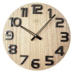 Horloge Murale Chiffres En Relief Cadran En Bois
