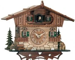 Coucou à Quartz Chalet En Bois Bicolore 25 Cm