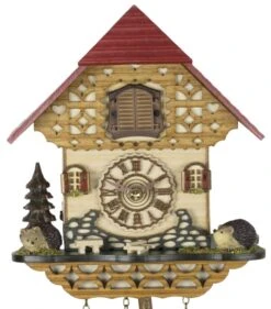 Coucou à Quartz Musical Chalet Petits Hérissons 22 Cm