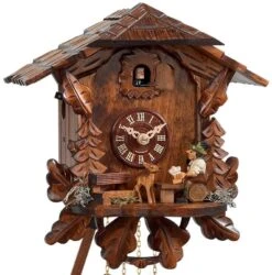 Coucou Mécanique 1 Jour Chalet Forestier Buveur De Bière/biche 25 Cm