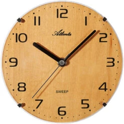 ATLANTA Pendule Murale Silencieuse En Bois Clair