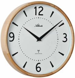 ATLANTA Pendule Murale Radio-pilotée En Bois