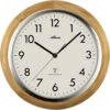 ATLANTA Horloge Murale Radio-pilotée Entourage Bois De Hêtre