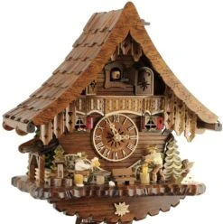 Coucou Mécanique 8 Jours Chalet Buveur De Bière Bûcheron 33 Cm