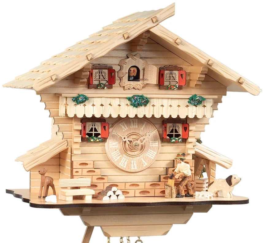 Coucou Mécanique Chalet 1 Jour Couleur Bois Naturel – Image 2