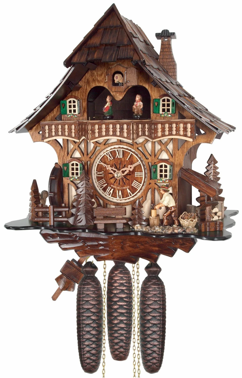 Coucou Mécanique Musical 8 Jours Bûcheron Et Danseurs 35 Cm – Image 3