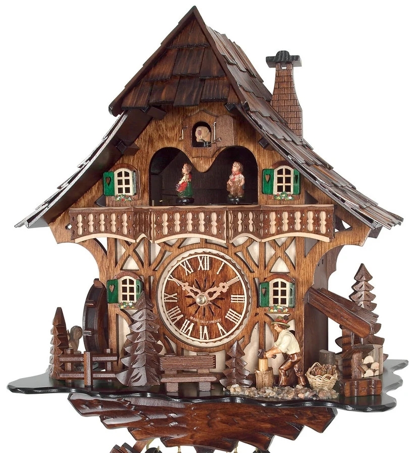 Coucou Mécanique Musical 8 Jours Bûcheron Et Danseurs 35 Cm – Image 2