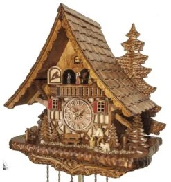 Coucou Mécanique Musical 8 Jours Bûcheron Et Danseurs 44 Cm