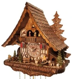 Coucou Chalet Musical 8 Jours Cheval à Bascule Danseurs 44 Cm