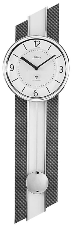 ATLANTA Horloge Murale Moderne Radio-pilotée Et Silencieuse à Balancier