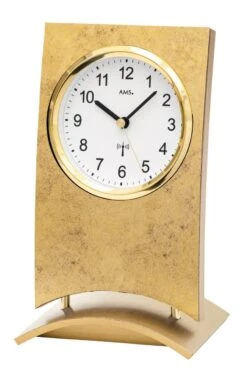 AMS Pendule à Poser Radio-pilotée En Bois Doré