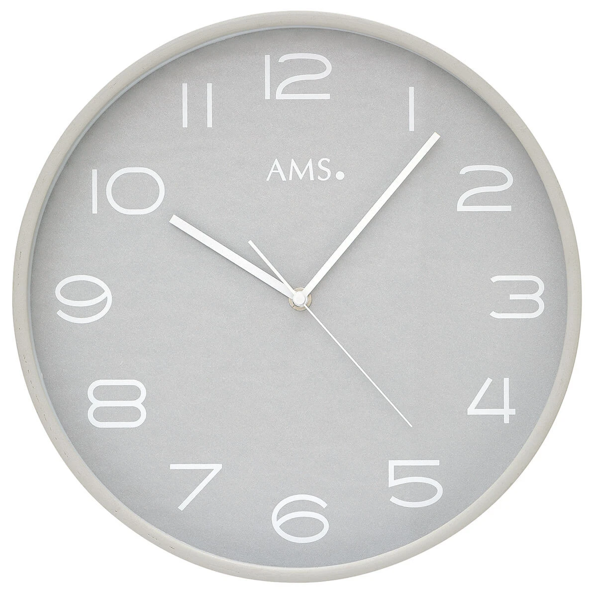 AMS Horloge Murale Ronde Radio-pilotée Couleur Bois – Image 2