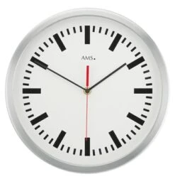 AMS Horloge Murale Ronde Moderne En Aluminium