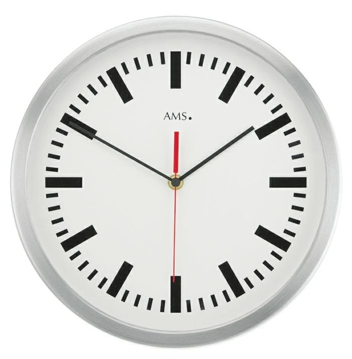 AMS Horloge Murale Ronde Moderne En Aluminium