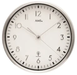AMS Horloge Murale Ronde Radio-pilotée