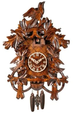 Coucou Traditionnel En Bois à Quartz 3 Oiseaux 34 Cm