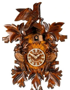 Coucou Mécanique Traditionnel 8 Jours 3 Oiseaux 40 Cm