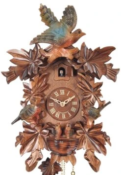 Coucou Mécanique Traditionnel 1 Jour Envol Oiseaux Colorés 43 Cm