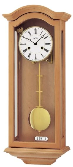 AMS Pendule Murale Mécanique D’intérieur En Bois D'aulne