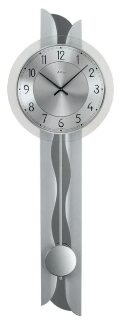 AMS Horloge Murale à Balancier à Quartz En Métal