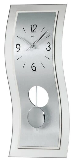 AMS Horloge Murale à Balancier à Quartz En Verre