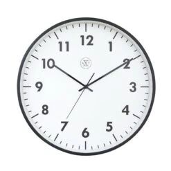 NeXtime Pendule Murale Silencieuse Noire Ø 40 Cm