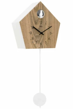 AMS Coucou Moderne à Quartz Couleur Bois Naturel Et Blanc