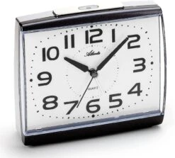ATLANTA Réveil à Quartz Silencieux Rectangulaire Gris