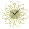AMS Horloge Murale à Quartz Moderne Fleur Dorée
