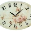 AMS Pendule Murale De Cuisine Ovale Fleurie