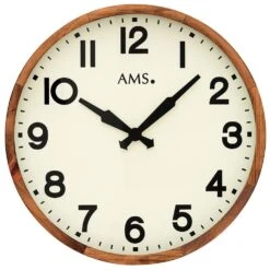 AMS Pendule Murale Design Entourage Bois Massif