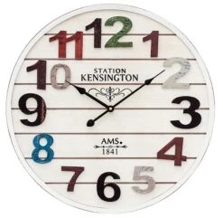 AMS Horloge Murale Moderne En Bois Blanc
