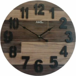 AMS Horloge Murale Design En Bois Ø 50 Cm