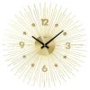 AMS Pendule Murale à Quartz Soleil Rayonnant
