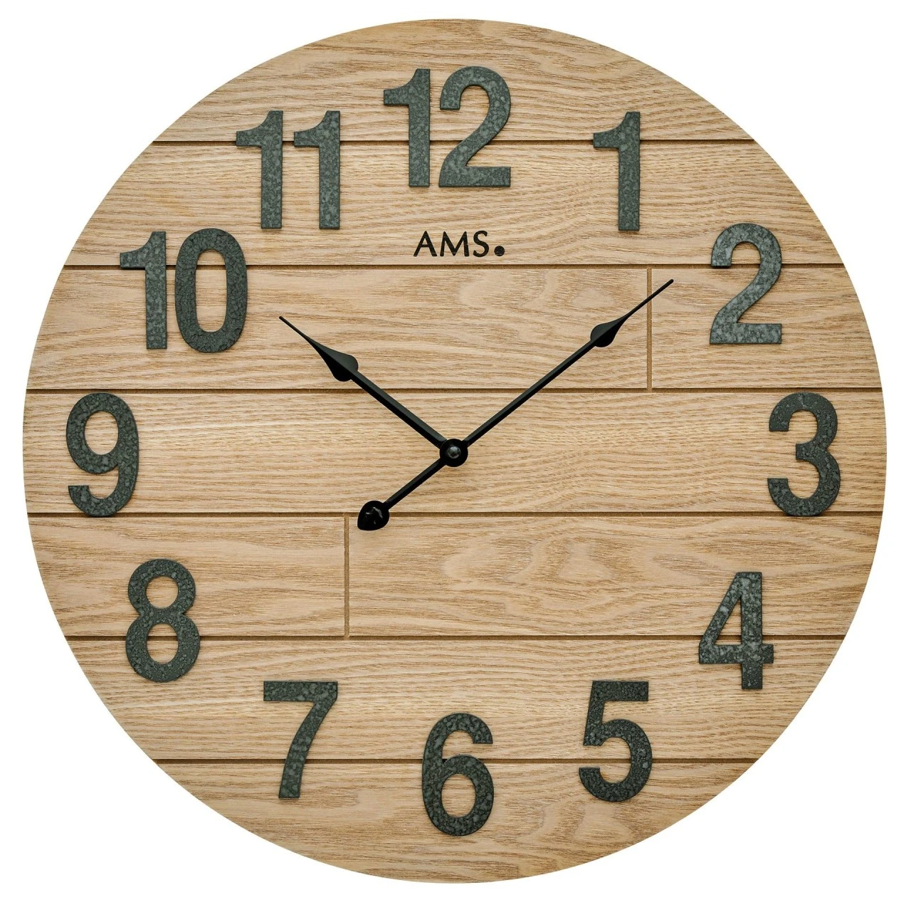 AMS Horloge Murale En Bois Chiffres En Relief Ă 50 Cm