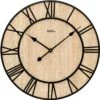 AMS Pendule Murale En Bois Chiffres Romains Noirs