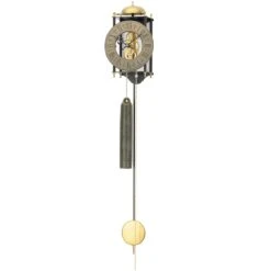 AMS Pendule Murale Mécanique Squelette En Métal Noir