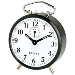 Réveil Mécanique Gris Bayard Sans Cloche Plusieurs Coloris