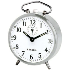 Réveil Mécanique Chromé Bayard Sans Cloche