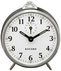 Réveil Mécanique Bayard Noir Sans Cloches Extérieures
