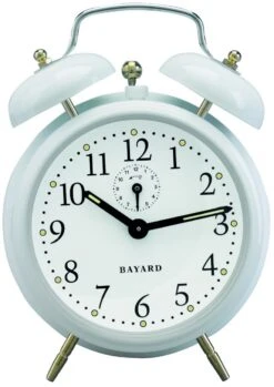 Réveil Mécanique Blanc 2 Cloches Bayard