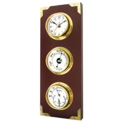 Pendule Murale En Bois Baromètre, Thermomètre Et Hygromètre